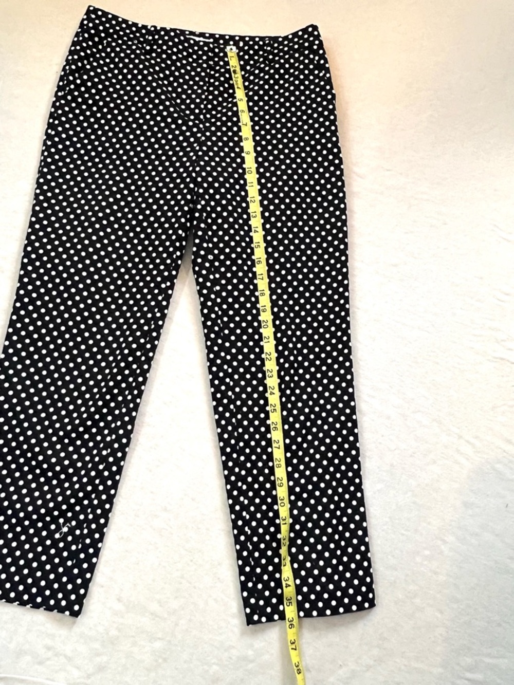 LOFT Black and White Polka Dot Cropped Pants - Picture 7 of 8